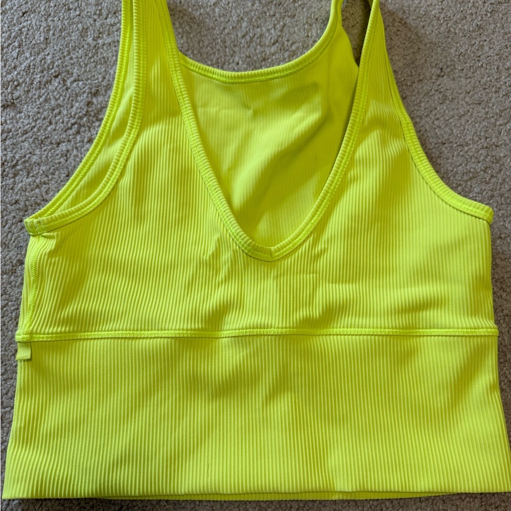 Lululemon Athletica Neon Yellow Ribbed Tank Top